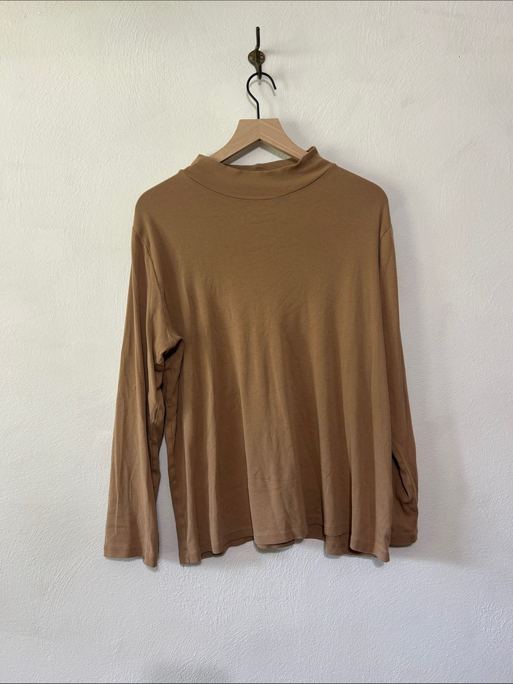 CJ Banks Brown Long Sleeve Mock Neck Top